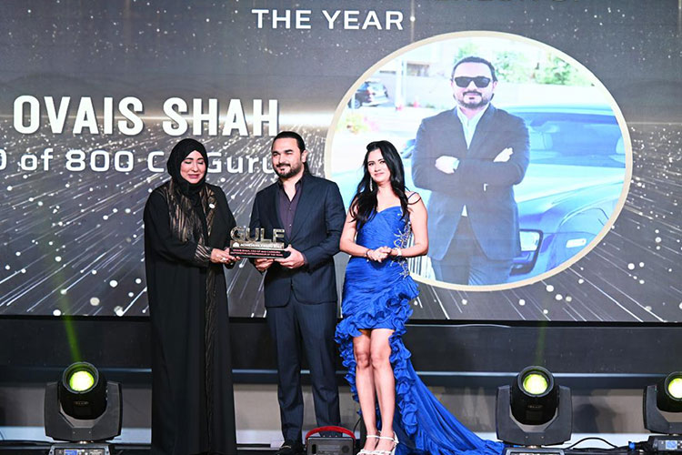 Ovais Shah, CEO of 800CARGURU, honored with Automotive Entrepreneur of the Year Award at Gulf Achievers 2024