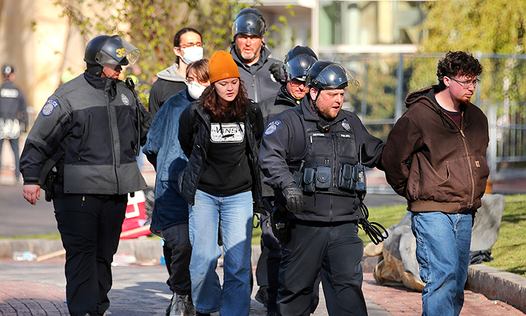 Police clear pro-Palestinian camps at three US universities