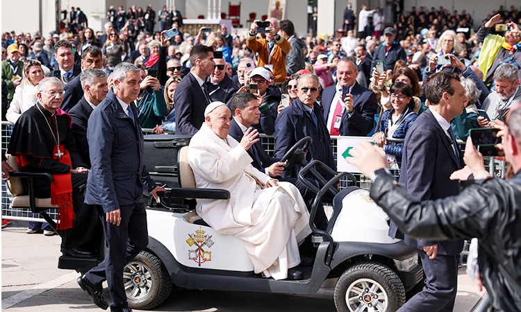 Pope Francis visits Venice, says his work isn't easy