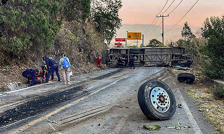 Mexico bus crash leaves 14 dead, 31 injured