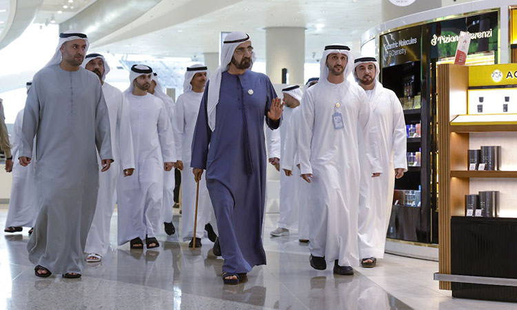 Sheikh Mohammed visits Zayed International Airport in Abu Dhabi