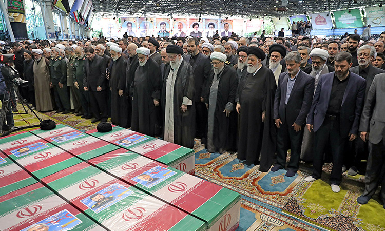 Iran’s supreme leader presides over funeral for president, others killed in helicopter crash