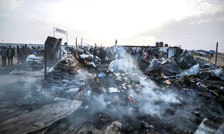 Devastation after Israeli strike on Rafah camp