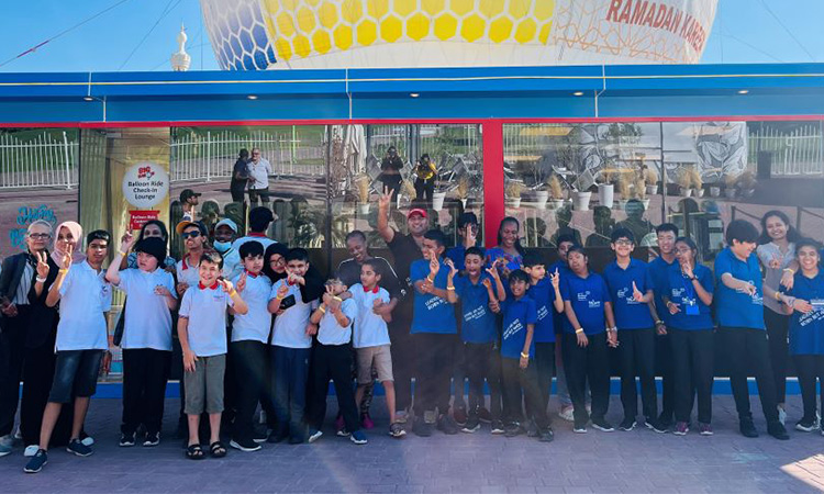 Group of teachers and students enthralled at adventure event in Sharjah