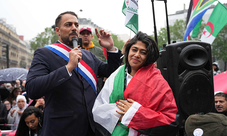 French MP says waving Palestinian flag was protest at 'massacre' in Gaza