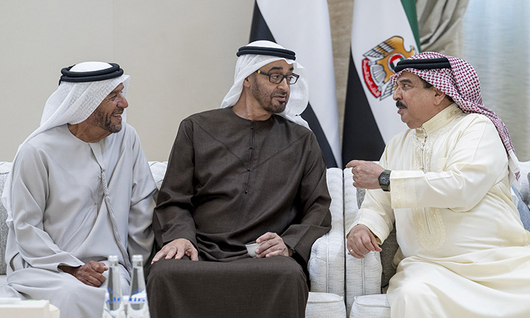 Sheikh Mohamed receives condolences over passing of Tahnoun Bin Mohammed from Bahrain, Oman and Kuwait leaders 