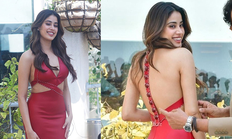 Janhvi Kapoor wears outfit inspired by red cricket ball to promote ‘Mr & Mrs Mahi’