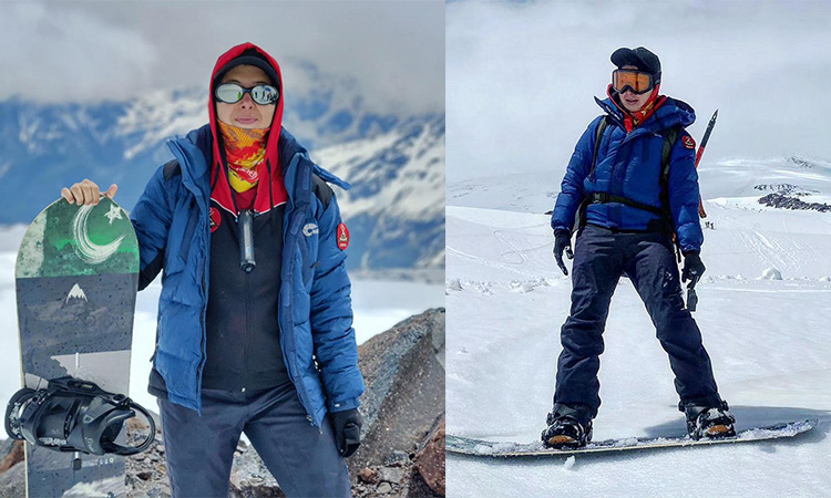 First Pakistani woman athlete Samar snowboards Europe's highest peak