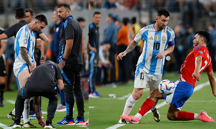 Messi hopes leg injury sustained during Argentina’s Copa America win over Chile not serious