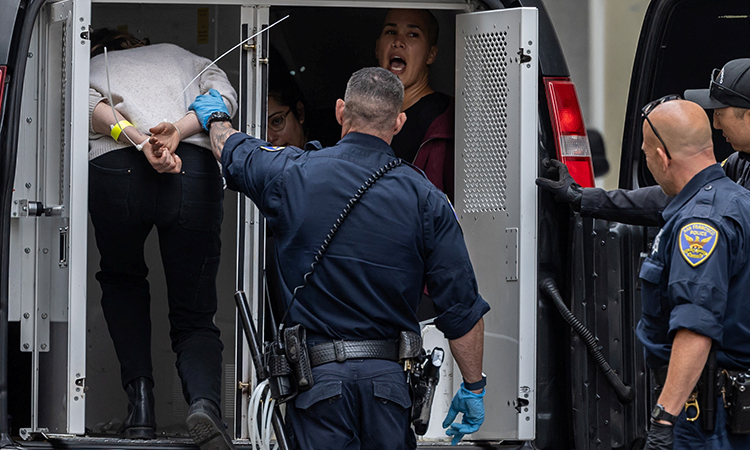 San Francisco police arrest several pro-Palestinian protesters