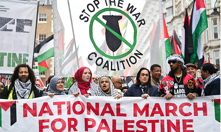 Thousands rally in London, call for permanent ceasefire in war-hit Gaza