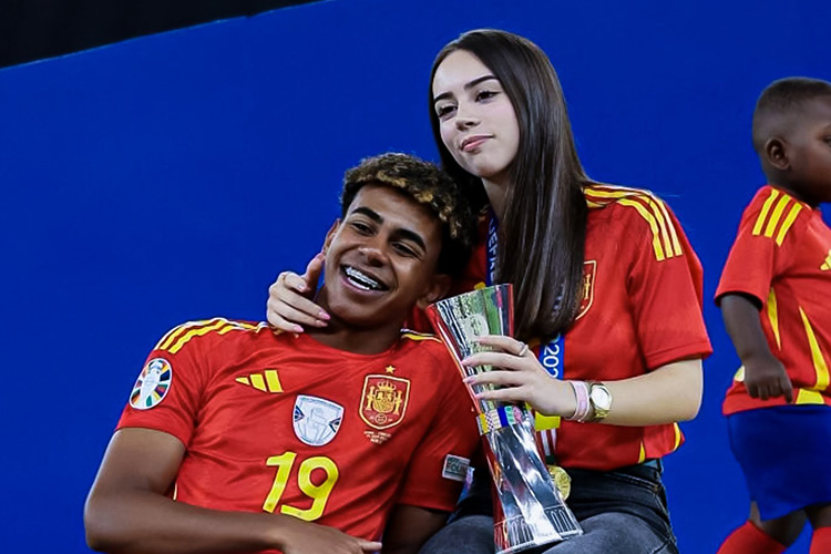 Spain wonderkid Lamine Yamal goes public with his girlfriend after Euro cup victory