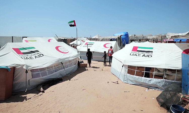 UAE provides tents for displaced families in Gaza’s Nuseirat camp