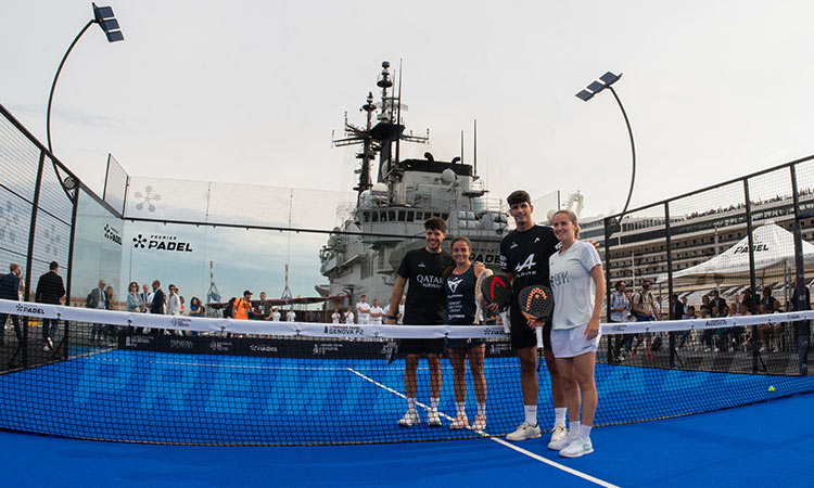 Padel soars to new heights with exhibition tie aboard Giuseppe Garibaldi aircraft carrier