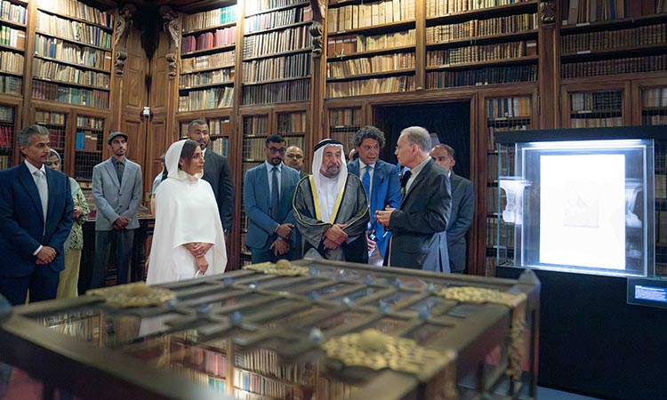 Sheikh Sultan visits Biblioteca Ambrosiana in Milan