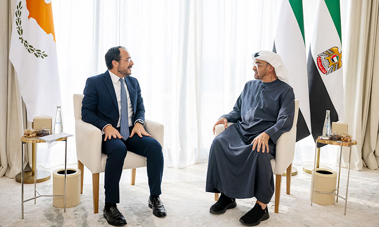 UAE and Cyprus Presidents discuss cooperation and regional developments