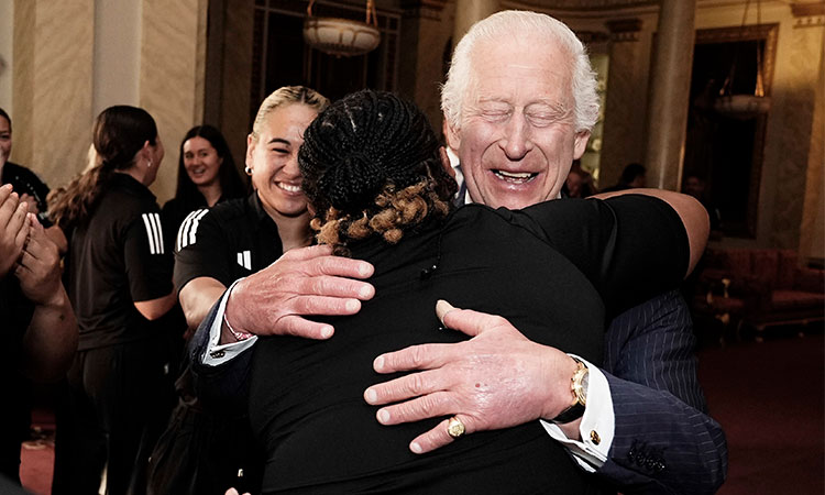 King Charles glad of 'healing hug' from New Zealand women's rugby team 