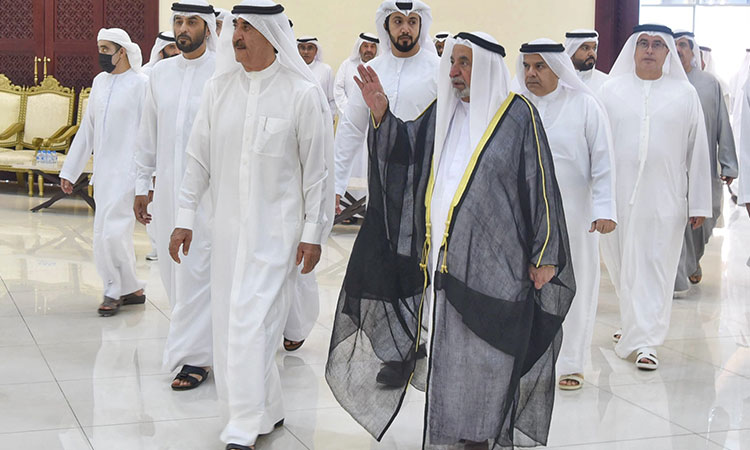 Sheikh Sultan condoles UAQ Ruler Sheikh Saud