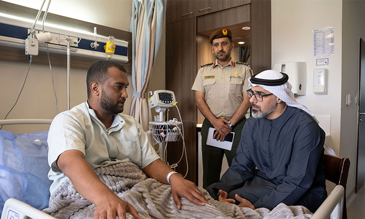 Sheikh Khaled visits injured UAE Armed Forces personnel