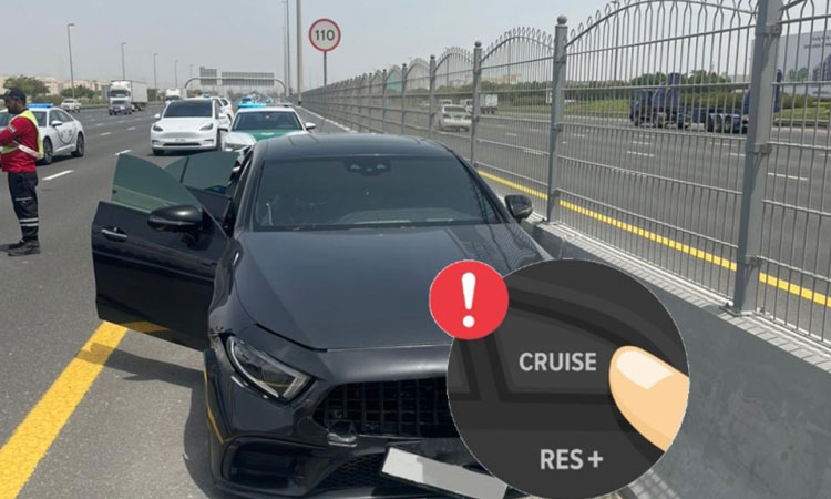 Police rescue driver after cruise control malfunction on key Dubai road