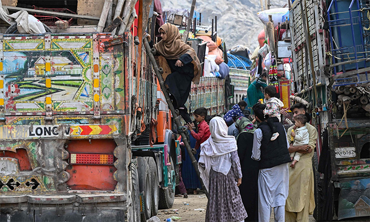 Undocumented Afghan refugees in a spot