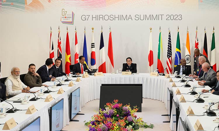 In Japan’s peace haven, G7 leaders talk war