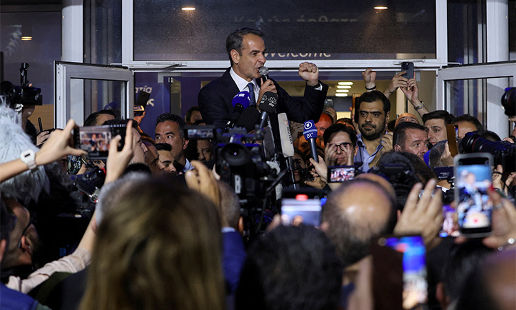 Conservative party of Greek PM in big election lead