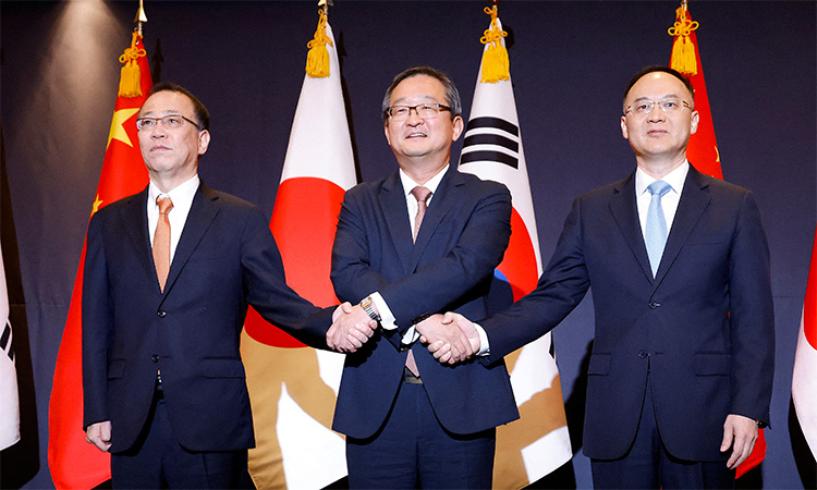 China-S Korea-Japan unite to tackle North