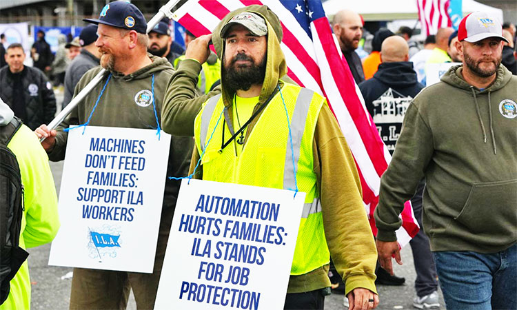 American dockworkers take a defiant stand