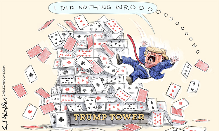 Trump tumbles