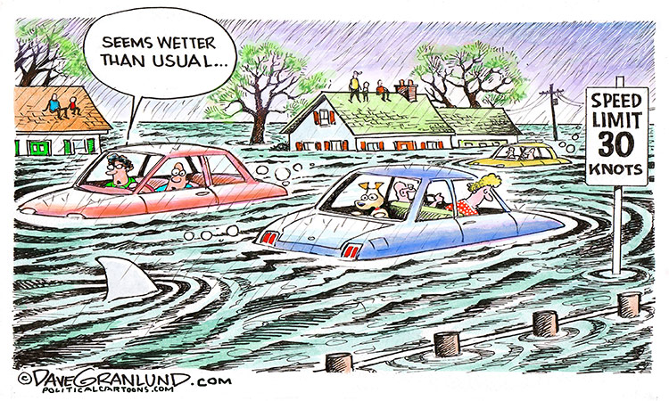 Flooded roads