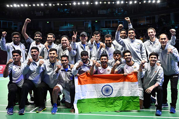 India clinch maiden Thomas Cup title with stunning 3-0 win over Indonesia