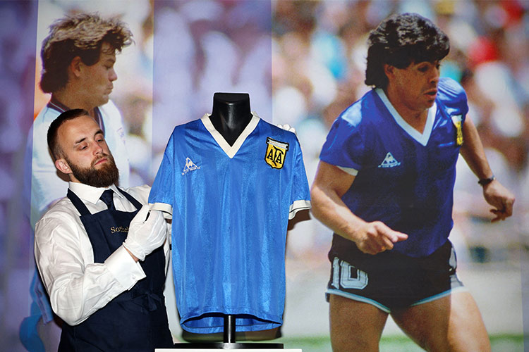 Maradona's 'Hand of God' shirt auctioned for record $9.3m