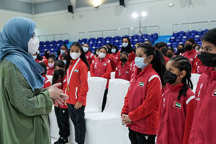 Sheikha Jawaher visits Sharjah Women's Sports Club, boosts players' morale