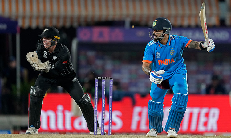 Virat Kohli hits 95 as India beat New Zealand by 4 wickets at Cricket World Cup 