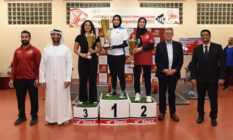 Sheikh Abdullah crowns winners of AUS Intercollegiate Powerlifting Championship