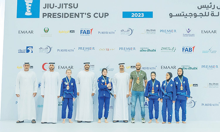 Winners of U-14 and Adult category of Jiu-Jitsu President’s Cup felicitated